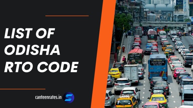 Odisha RTO Vehicle Registration Code List 2026 - Canteen Rates 2026
