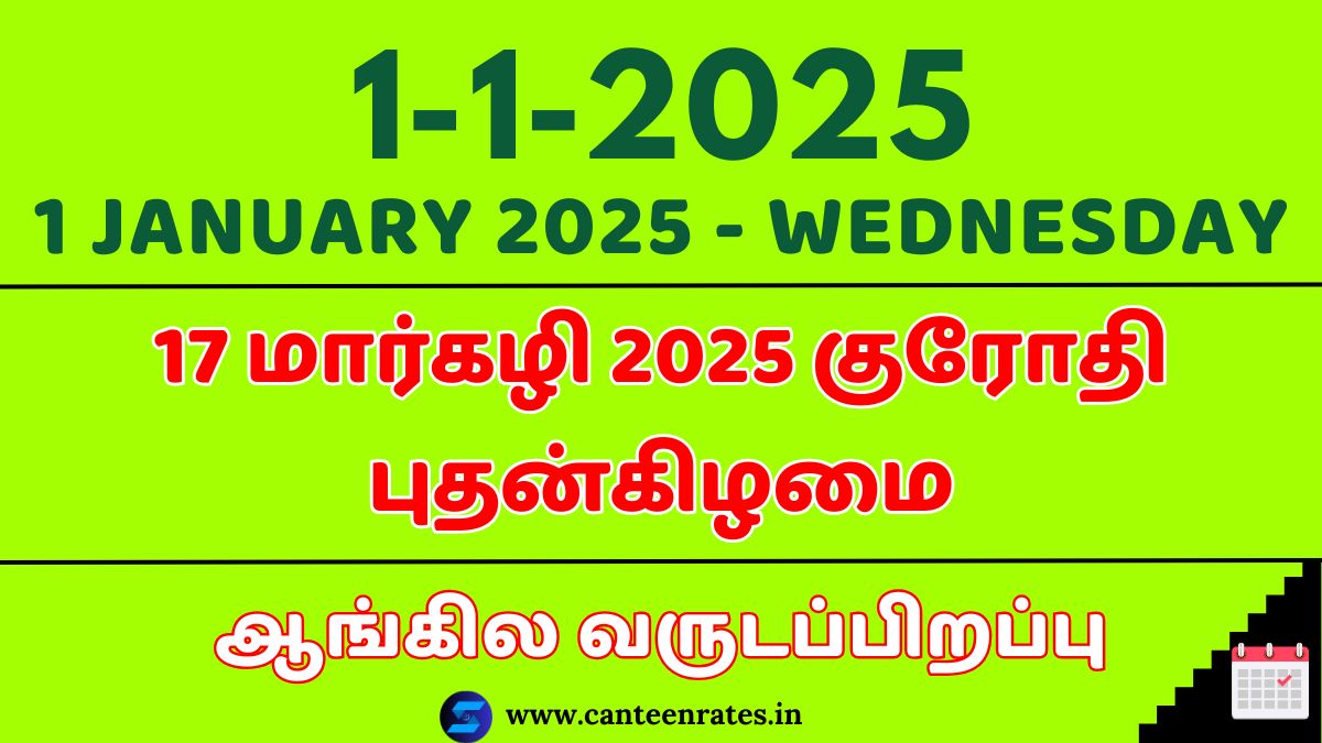 1 January 2025 Tamil Date Calendar 01.01.2025