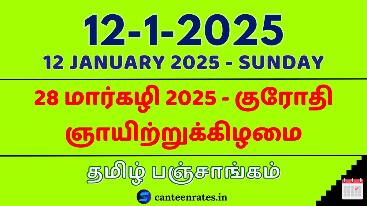 12 January 2025 Tamil Date Calendar | Trayodashi