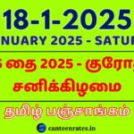 18 January 2025 Tamil Date Calendar Vakya Panchangam