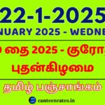 22 January 2025 Tamil Date Calendar