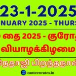 23 January 2025 Tamil Date Calendar