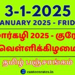 3 January 2025 Tamil Date Calendar | Chaturthi