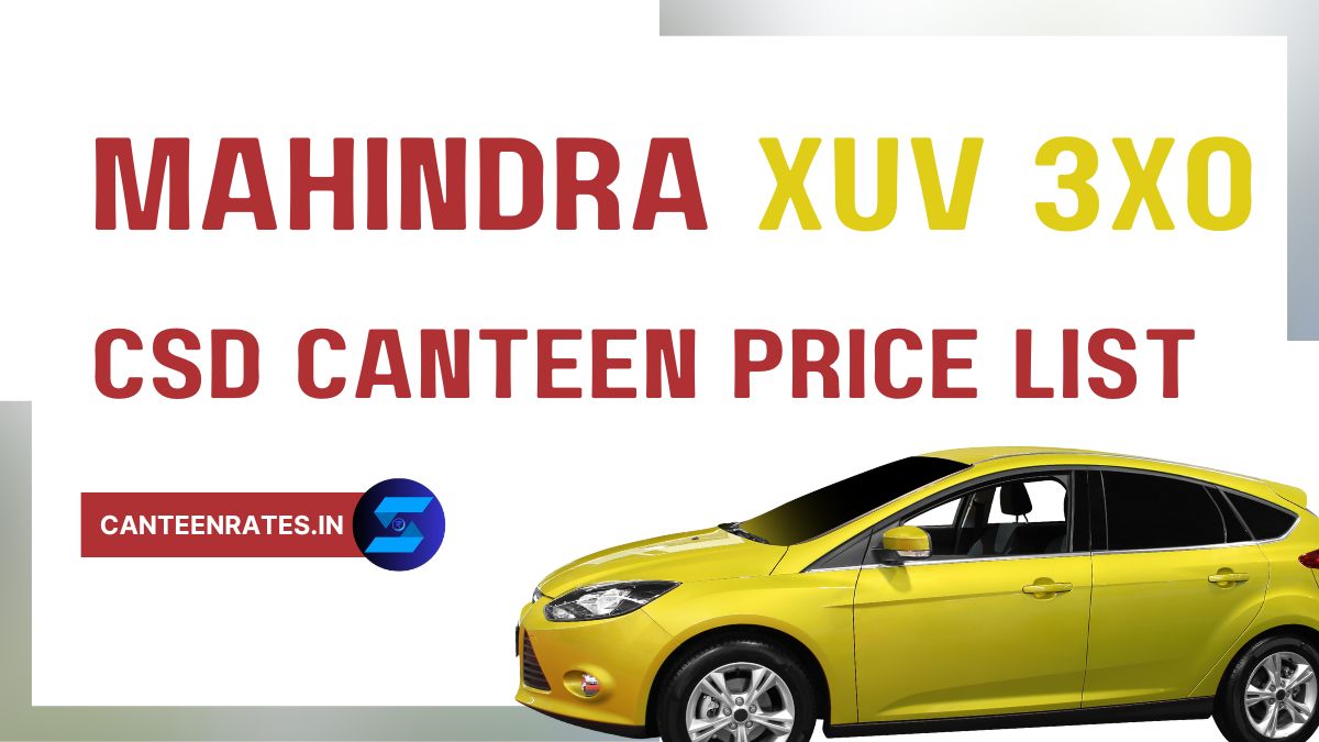 Mahindra XUV 3XO CSD Price List PDF