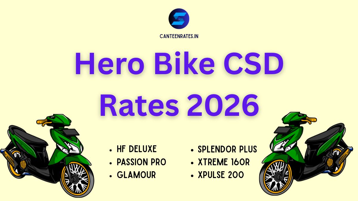 Hero Bike CSD Rates 2026