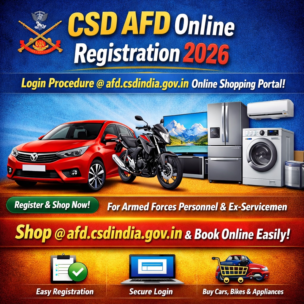 CSD AFD Online Shopping Portal Registration Rules 2026