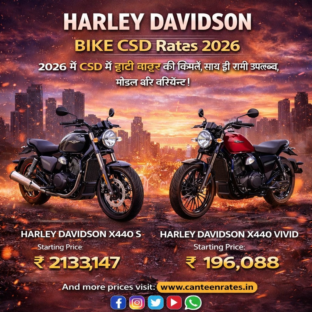 Harley Davidson Bike Price in CSD AFD Portal 2026