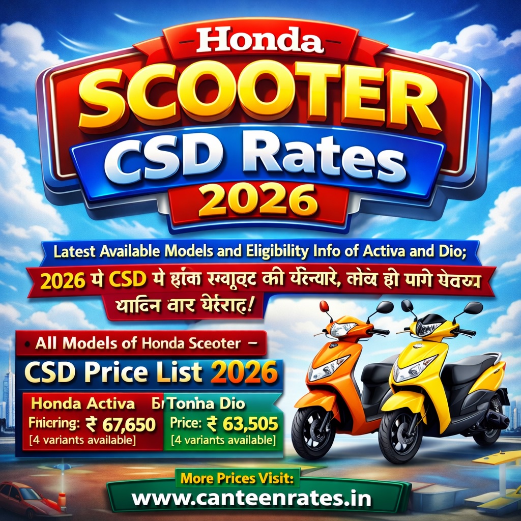 Honda Scooter Activa Dio CSD Price List 2026
