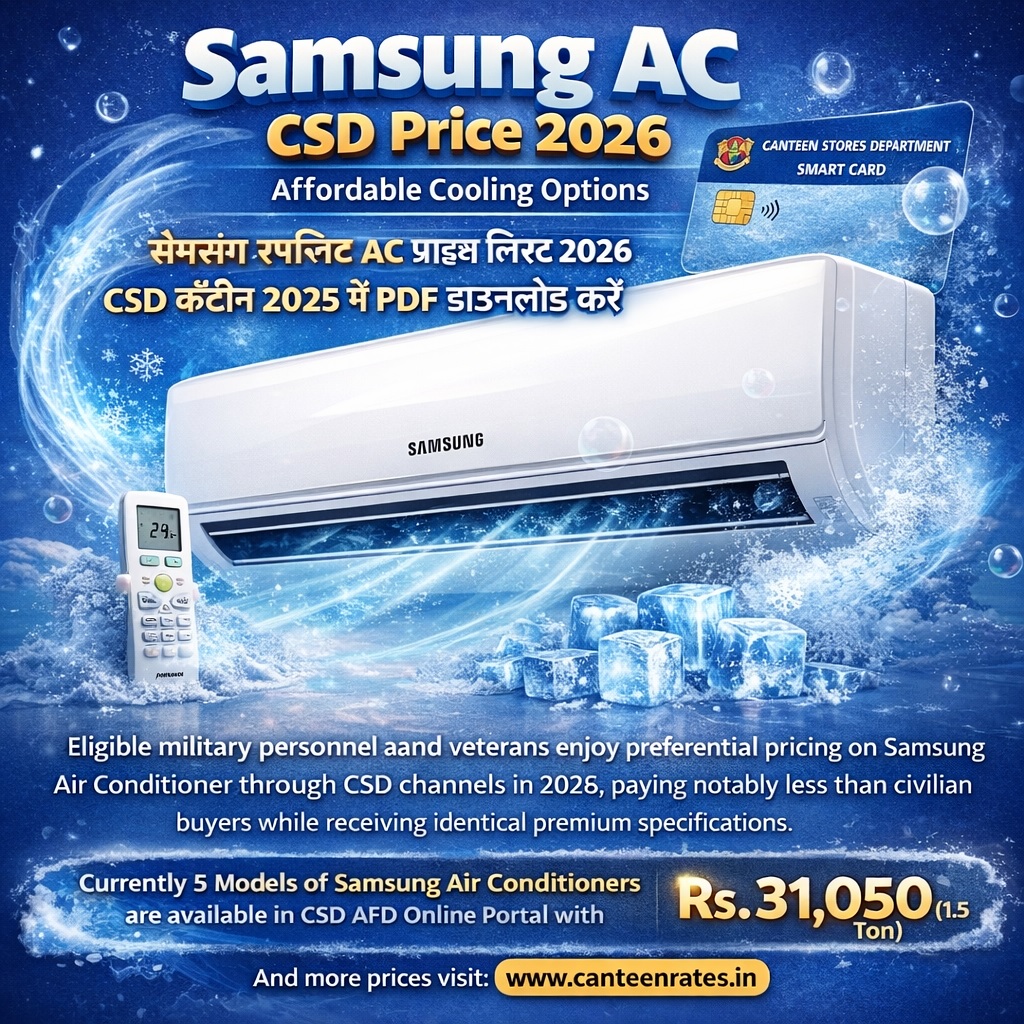 Samsung Split AC Price in CSD AFD online portal 2026
