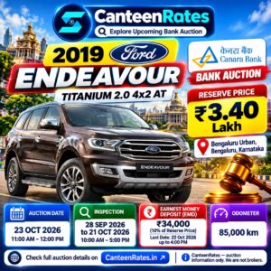 2019 Ford Endeavour Titanium Canara Bank Auction in Bengaluru
