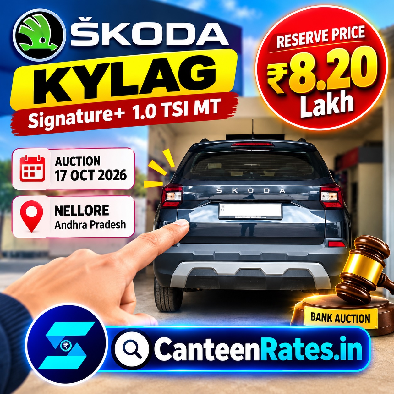 2025 Skoda Kylaq Signature for SBI Auction Sale in Nellore