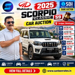 Mahindra scorpio car auction oct 2026