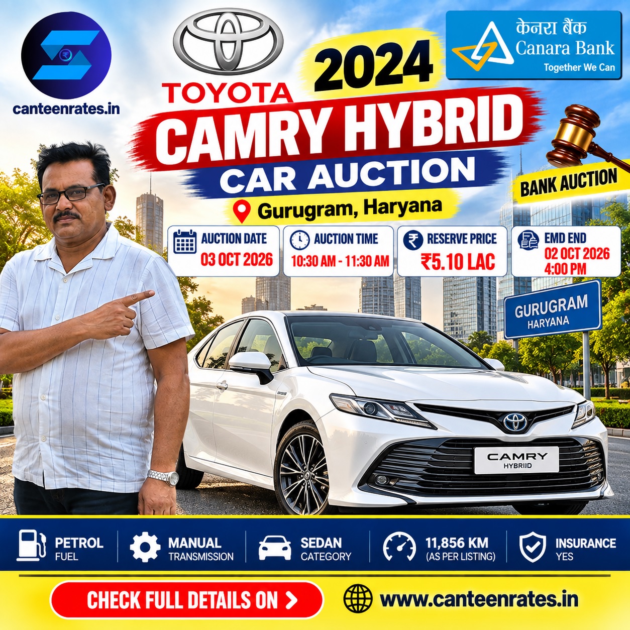 Toyota camry Hybrid car auction Oct 2026